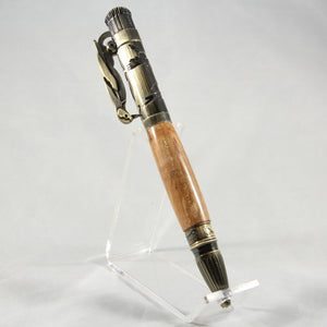 BW-E Birdwatcher Pecan Lever Action Pen with Antique Brass Trim