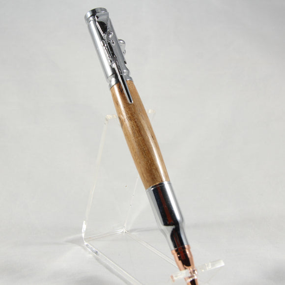 B-DBA Bolt Action Walnut Pen With Chrome Trim