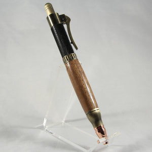 R-AA Revolver Walnut Pen With Antique Brass Trim