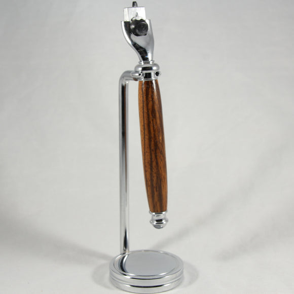 RS-AD Razor Handle Zebrawood With Stand