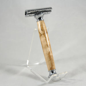 RS-FC Safety Razor Handle Ambrosia Maple With Chrome Trim