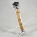 RS-FC Safety Razor Handle Ambrosia Maple With Chrome Trim