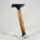 RS-FE Safety Razor Handle Zebrawood With Gun Metal Trim