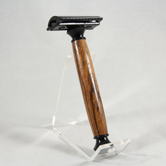 RS-FE Safety Razor Handle Zebrawood With Gun Metal Trim