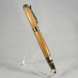 CL-CG Cat Lover Olivewood Twist Pen With Antique Brass Trim