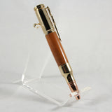 M-EE Mini 4" Bolt Action Cedar Pen With Gold Trim