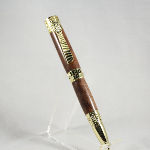 MS-H Music Twist Pen Rosewood With Gold Trim