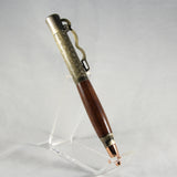 LA-AH Lever Action Tamuti Pen With Antique Brass Trim