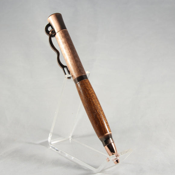 LA-BG Lever Action Sapele Pen With Antique Rose Trim