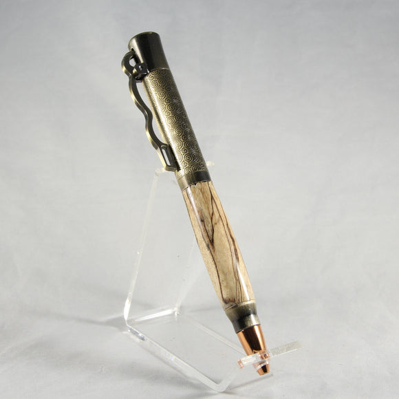 LA-BH Lever Action Spalted Maple Pen With Antique Bronze Trim