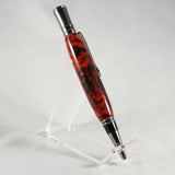 E-AOC Executive Black and Red Acrylic Twist Pen With Gun Metal Trim