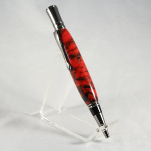 E-AOC Executive Black and Red Acrylic Twist Pen With Gun Metal Trim