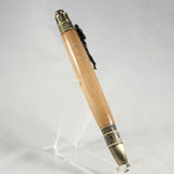 FB-AA Football Bradford Pear Twist Pen With Antique Brass Trim