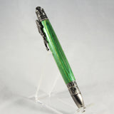 FB-AB Football Green Laminate Twist Pen With Antique Pewter Trim