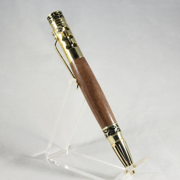 GS-DD Gear Shift Walnut Pen With Gold Trim