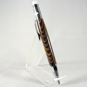 MP-FB 2mm Tan/Blue/Orange Laminate Mechanical Pencil With Chrome Trim