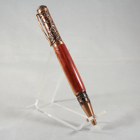 LP-C Love Red Heart Twist Pen With Antique Copper Trim