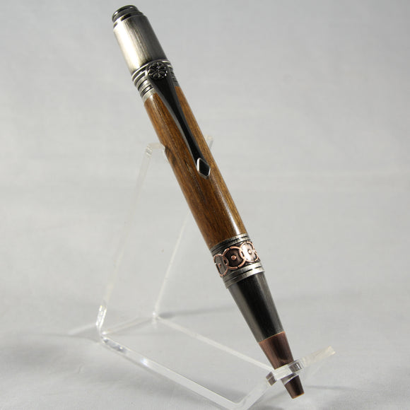 DV-BI Da Vinci Sapele Twist Pen With Rose Copper Trim