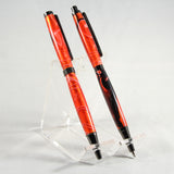 SS-AG Slimline Red and Black Acrylic With Gun Metal Trim Pen and Pencil Set - Case Included
