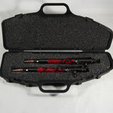 BS-I Bolt Action Red and Black Acrylic Pen and Pencil Set With Gun Metal Trim in Gun Case