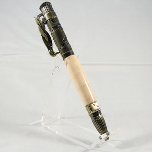 BW-G Birdwatcher Maple Lever Action Pen with Antique Brass Trim