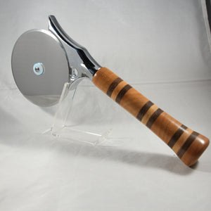 PC-DE Pizza Cutter Walnut & Cherry Remnant With Stainless Steel