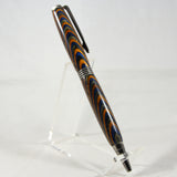 CF-BDF Comfort Blue/Orange/Grey Laminate Twist Pen With Antique Pewter Trim