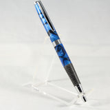 A-IB Comfort Blue and Black Acrylic Twist Pen With Chrome Trim