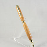 S-BID Slimline Olivewood Twist Pen with Gold Trim