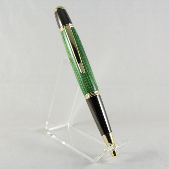 G-GH Gatsby Green Laminate Twist Pen With Gold Trim