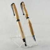 SS-AH Slimline Ambrosia Maple Ballpoint and Rollerball Pen Set With Gun Metal - Case Included