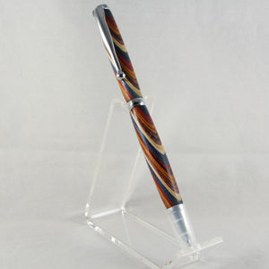 SRB-BD Slimline Rollerball Multi Colored Laminate with Chrome Trim