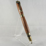 CL-DB Cat Lover Walnut Twist Pen With Antique Brass Trim