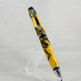 CG-DA Cigar Yellow and Black Acrylic Twist Pen With Chrome Trim