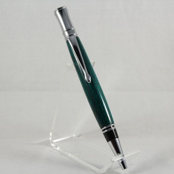 E-AIH Executive Green Laminate Twist Pen With Chrome Trim