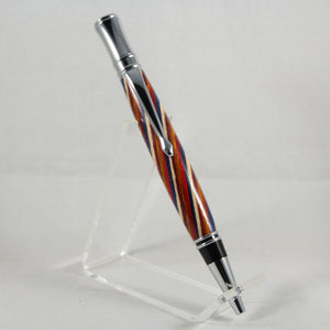 E-BOA Executive Multi Colored Laminate Twist Pen With Chrome Trim