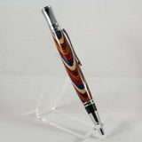 E-BOA Executive Multi Colored Laminate Twist Pen With Chrome Trim