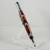 E-BOA Executive Multi Colored Laminate Twist Pen With Chrome Trim