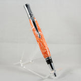 E-BOB Executive Orange and White Acrylic Twist Pen With Chrome Trim