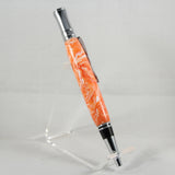 E-BOB Executive Orange and White Acrylic Twist Pen With Chrome Trim
