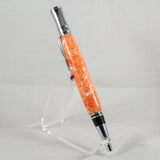 E-BOB Executive Orange and White Acrylic Twist Pen With Chrome Trim