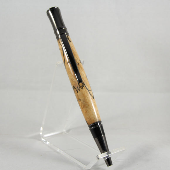 E-BOG Executive Spalted Pecan Twist Pen With Gun Metal Trim