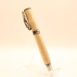 SLD-D Dolphin Curly Maple Rollerball Pen With Antique Pewter