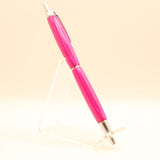 S-CAC Slimline Pink Laminate Click Pen With Satin Chrome Trim