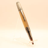 DV-DC Da Vinci Olivewood Twist Pen with Antique Pewter Trim