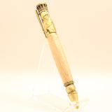 BB-AD Baseball Maple Twist Pen With Antique Brass Trim