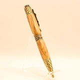 DRG-C Dragon Twist Olivewood Pen With Antique Brass Trim