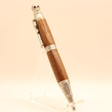 PS-C Pirate Skull Walnut Twist Pen With Chrome Trim