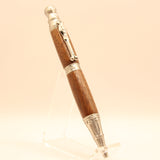 PS-C Pirate Skull Walnut Twist Pen With Chrome Trim