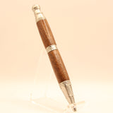 PS-C Pirate Skull Walnut Twist Pen With Chrome Trim